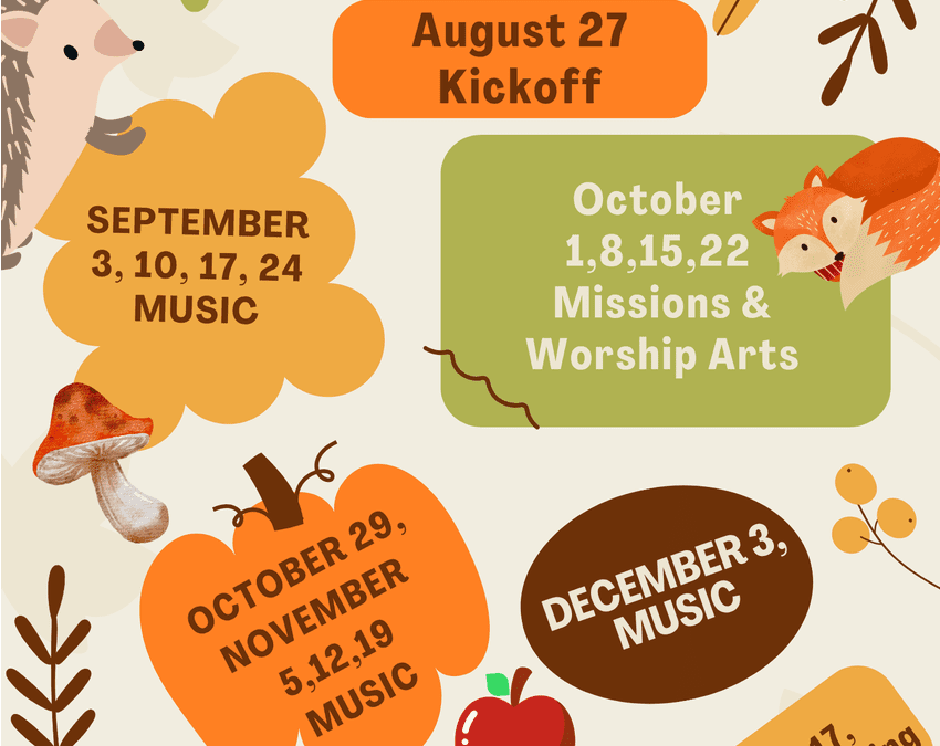 Fall Wednesday Night Children’s Schedule